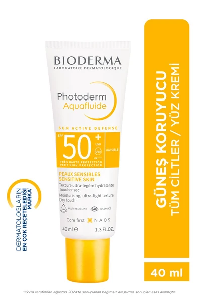Bioderma Photoderm Aquafluid Spf50 Tüm Ciltler Için Yüksek Korumalı Yüz Güneş Kremi 40 ml