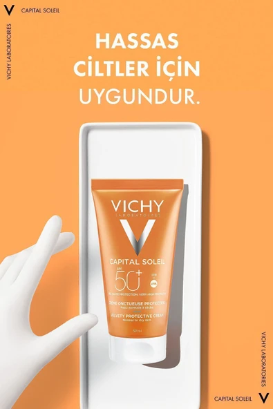 Vichy Capital Soleil Spf50+ Velvety Pürüzsüz Görünen Bir Cilt İçin Güneş Koruyucu- 50ml - Resim 4
