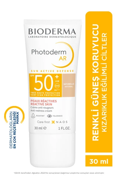 Bioderma Photoderm AR SPF50+ Kızarıklık Karşıtı Yüksek Korumalı Renkli Yüz Güneş Kremi 30 ml ürün görseli 1