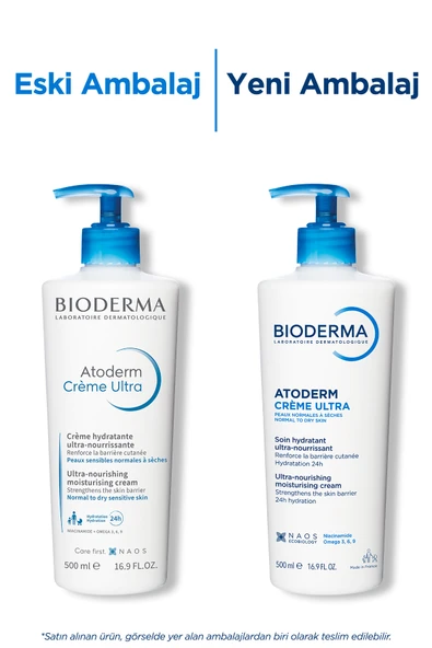 Bioderma Atoderm Cream Ultra Normal ve Kuru Ciltler için Nemlendirici Yüz, Vücut Bakım Kremi 500 ml - 2