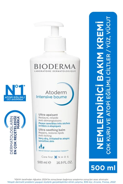 Bioderma Atoderm Intensive Balm Çok Kuru Atopi Eğilimli Cilt Nemlendirici Onarıcı Krem Yetişkin, Çocuk 500 ml