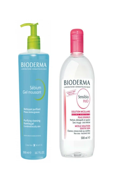 Bioderma Sebıum Foaming Gel 500 ml & Sensıbıo H2o 500ml ürün görseli 1