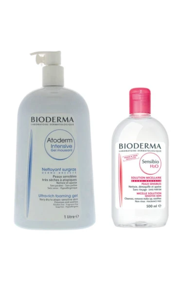 Bioderma Atoderm Intensive Foaming Gel 1 litre Sensibio H2o Yüz Ve Makyaj Temizleme Suyu 500 ml ürün görseli 1