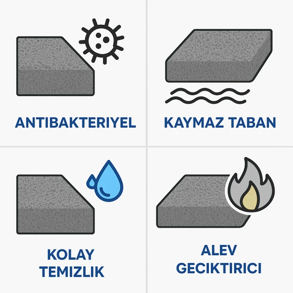 Beylini Kıvırcık Paspas İç Dış Zemin Halı Yolluk Kapı Önü Havuz Banyo Duş İş Yeri Apartman Paspası Gri 12mm - 6