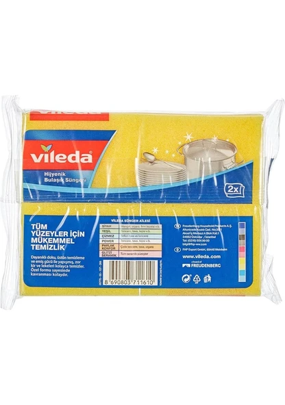 Vileda Hijyenik Düz Bulasik Süngeri 5 x 2'li - 3