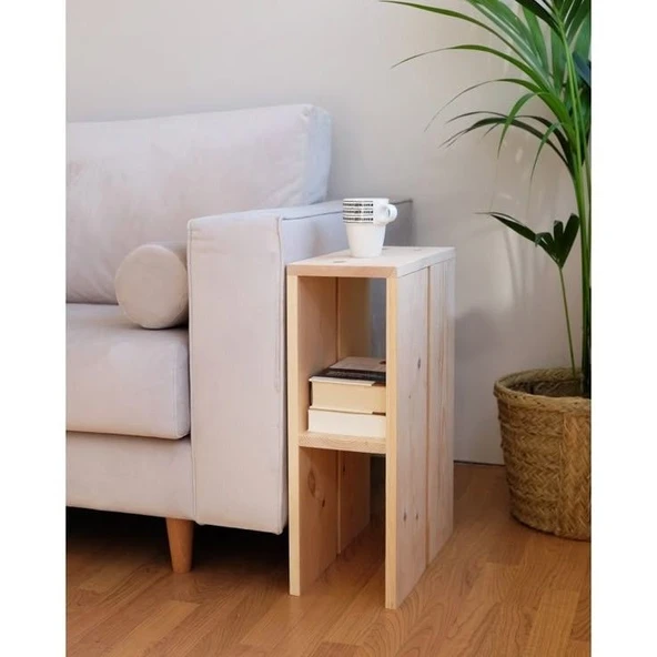 Doğal Ahşap,koltuk Kenarı Sehpa,yatak Kenarı Sehpa, Koltuk Kenarı Düzenleyici DRKH21 - 2