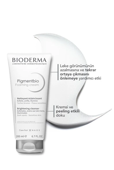 Bioderma Pigmentbio Foaming Cream Leke Karşıtı Aydınlatıcı Peeling Etkili Yıkama Jeli Yüz ve Vücut 200 ml - Resim 3