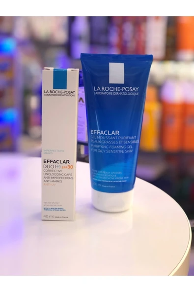 La Roche Posay Effaclar 200 ml Temizleme Jeli Ve Effaclar Duo (+) Spf30 Krem 40ml ürün görseli 1