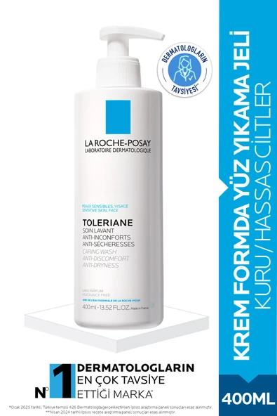 La Roche Posay Toleriane Caring Wash Kuru Ve Hassas Ciltler Için Yüz Temizleme Jeli 400 ml ürün görseli 1