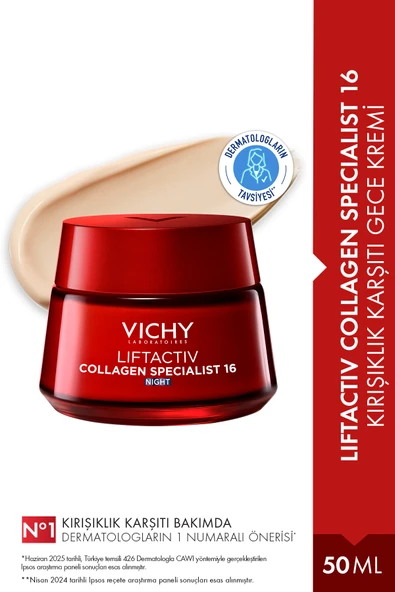Vichy Liftactiv Collagen Specialist 16 Gece Kremi 50ml ürün görseli 1