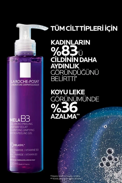 La Roche Posay Mela B3 Koyu Leke Karşıtı Temizleme Jeli 200 ml + La Roche Posay Mela B3 Leke Karşıtı - Resim 3