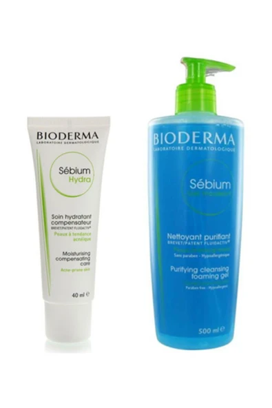 Bioderma Sebium Hydra Cream 40 ml Sebium Yıkama Jel 500 ml Akne Bakım Seti 20191124001 ürün görseli 1