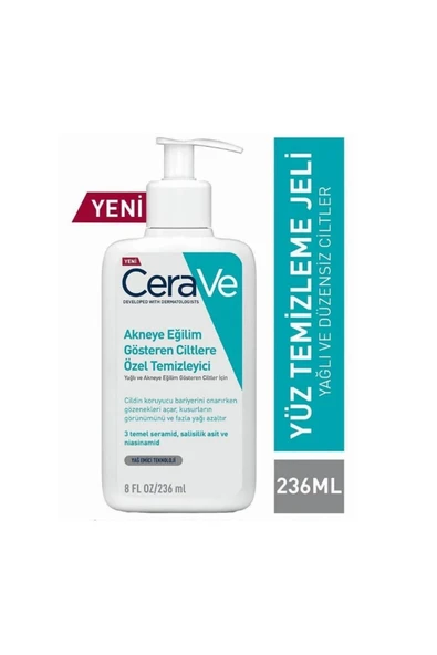 CeraVe Akneye Eğilim Gösteren Ciltler Için Temizleyici 236ml Yüz Bakım Jeli 40ml Retinol Serum 30ml - 4