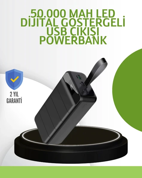 Ultra Güçlü 50.000 mAh Powerbank – LED Ekranlı, Çoklu Bağlantı Seçenekli, Akıllı Koruma Sistemli Şarj Ünitesi ürün görseli 1