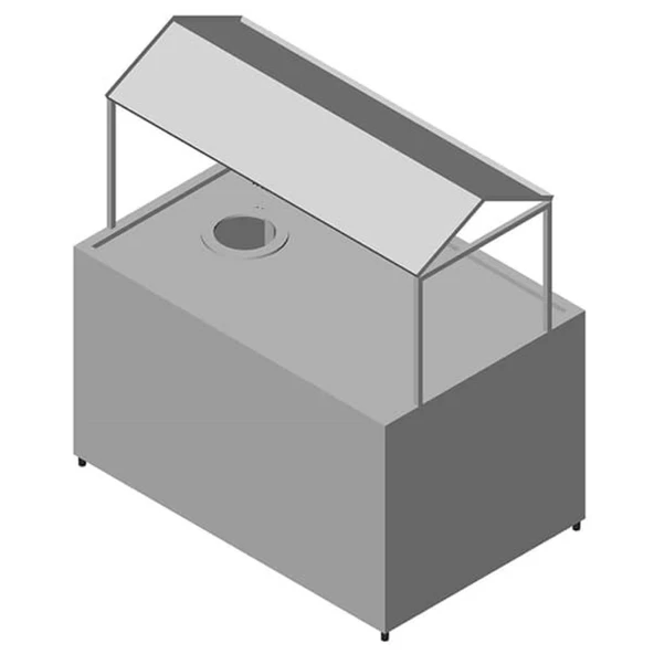 Öztiryakiler Bulaşık Alma Tezgahı, Sıyırma Hunili, Kasa Raflı, 160x110 Cm ürün görseli