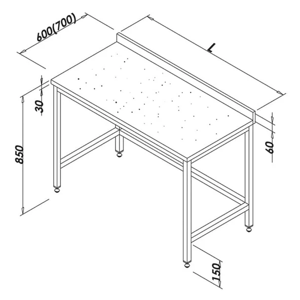 Öztiryakiler Çalışma Tezgahı Mermer Tablalı Taban Rafsız 190x80 Cm ürün görseli