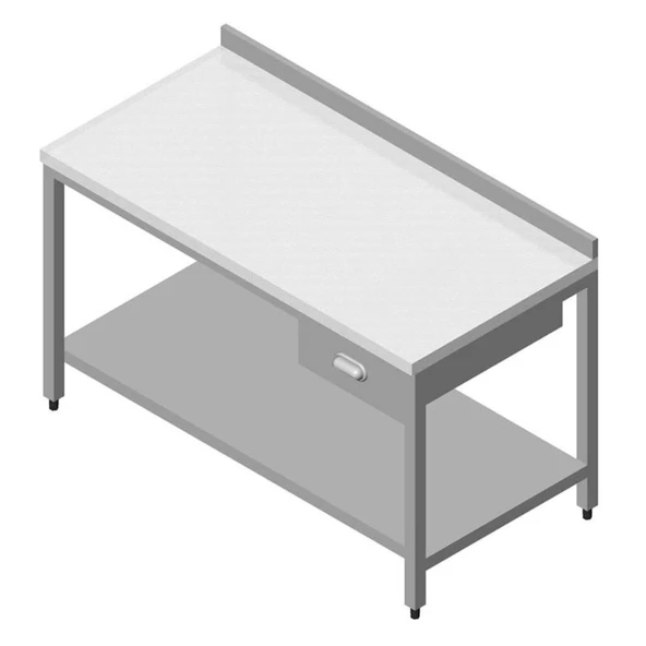 Öztiryakiler Çalışma Tezgahı Polietilen Tab. Taban Raflı Tek Çekmeceli 140x60 Cm
