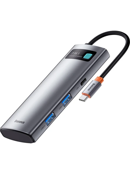 BASEUS Metal Gleam Series 7 in 1 Multifonksiyonel Type-C Hub Adaptör Docking Station WKWG020113