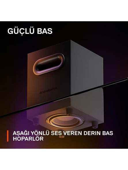 SteelSeries Arena 9 RGB 5.1 Surround Optik ve Bluetooth Bağlantılı Oyun Hoparlörü   ( OUTLET ) - 2