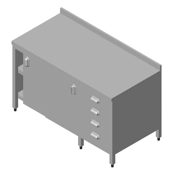 Öztiryakiler Çalışma Tezgahı Dolaplı Ara Raflı Gn Çekmeceli 140x70 Cm ürün görseli