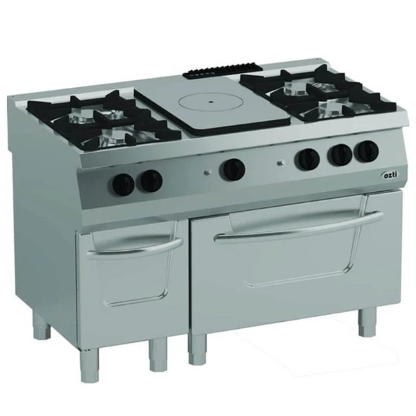 Öztiryakiler 700 Seri Gazlı Fırınlı Kuzine, 4 Gözlü Gazlı Ocak, 1 Kapalı Döküm, 120x70x85 Cm, Osogf 12070 1/3 C ürün görseli