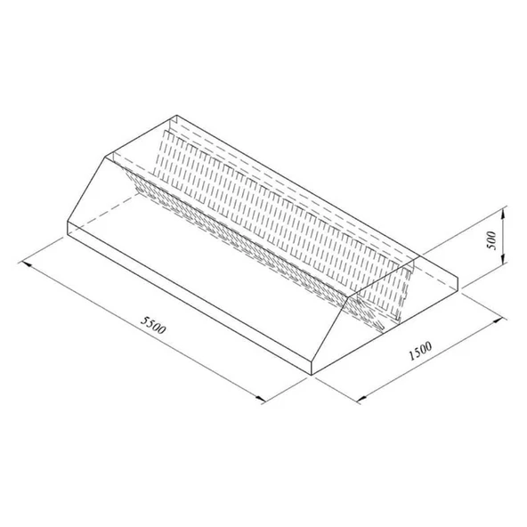 Öztiryakiler Filtreli Orta Tip Davlumbaz, 550x150 Cm ürün görseli