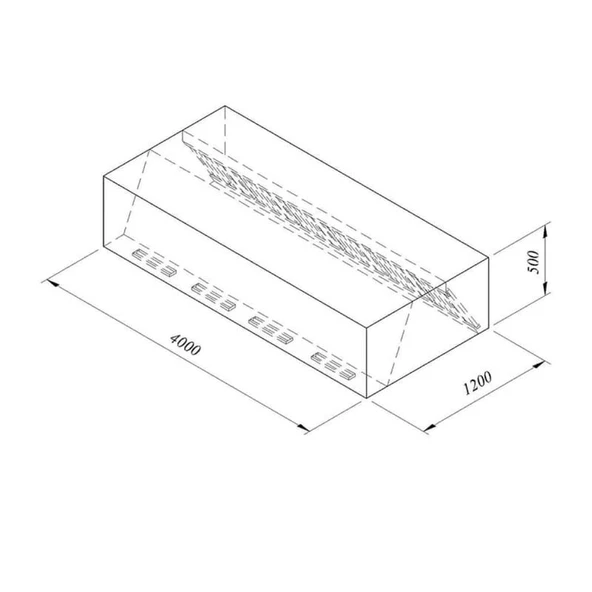 Öztiryakiler Kutu Tipi Çift Cidarlı Filtreli Duvar Tipi Davlumbaz, 150x150 Cm ürün görseli