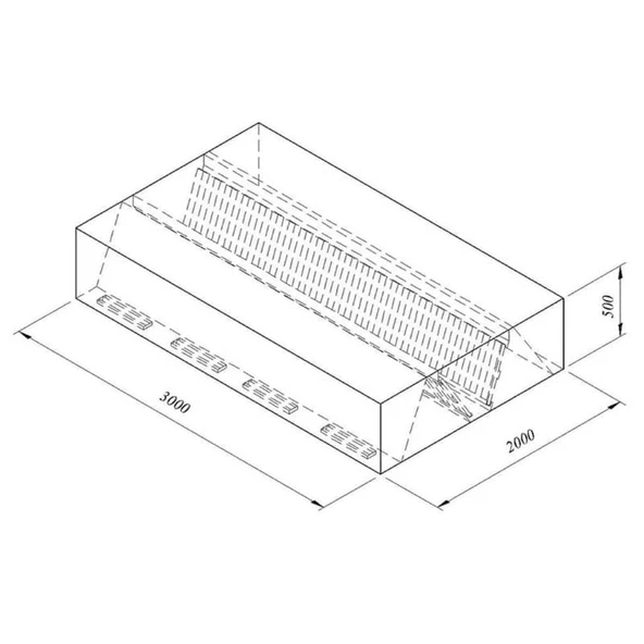 Öztiryakiler Kutu Tipi Çift Cidarlı Filtreli Orta Tip Davlumbaz, 300x200 Cm ürün görseli