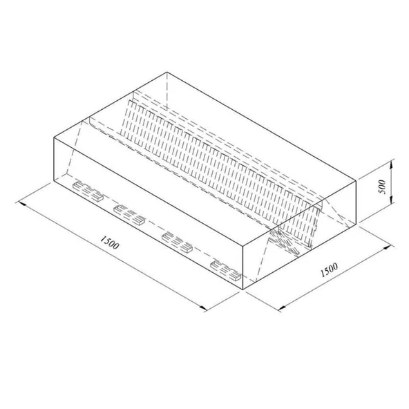 Öztiryakiler Kutu Tipi Çift Cidarlı Filtreli Orta Tip Davlumbaz, 200x150 Cm ürün görseli