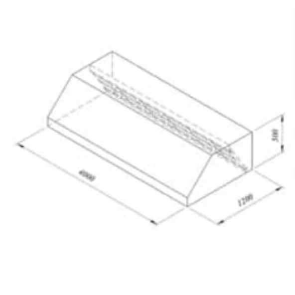 Öztiryakiler Filtreli Duvar Tipi Davlumbaz, 250x100 Cm ürün görseli