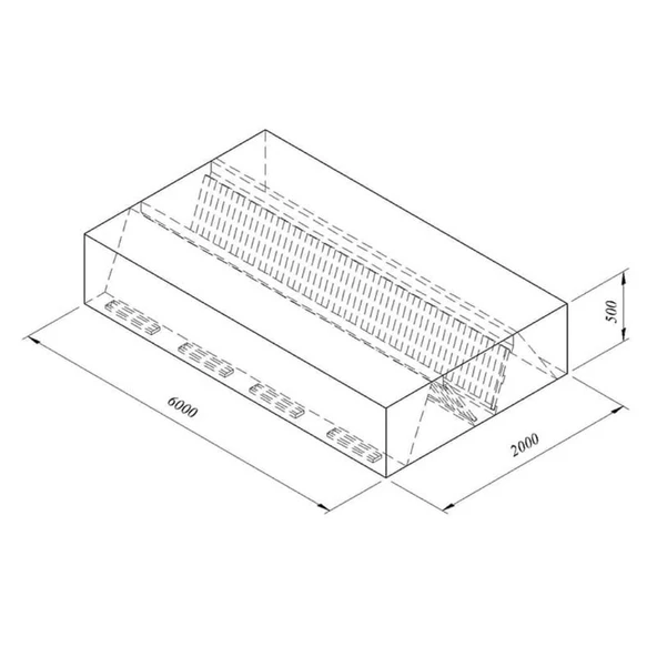 Öztiryakiler Kutu Tipi Çift Cidarlı Filtreli Orta Tip Davlumbaz, 600x200 Cm ürün görseli