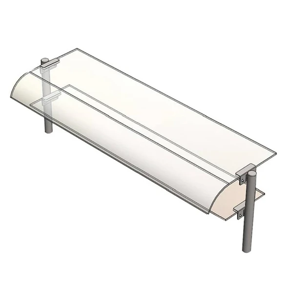 Öztiryakiler Bombe Camlı Servis Rafı, Çift Sıralı, 120x30 Cm ürün görseli