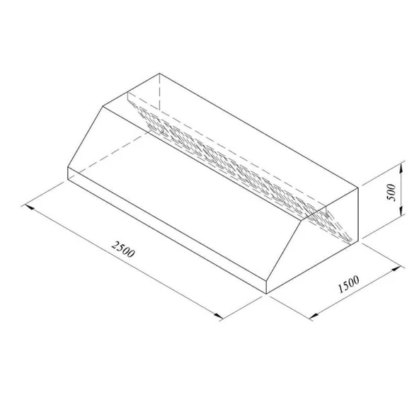 Öztiryakiler Filtreli Duvar Tipi Davlumbaz, 250x150 Cm ürün görseli