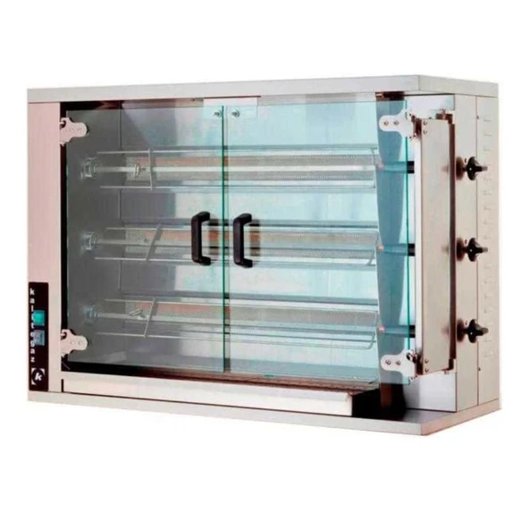 Öztiryakiler Gazlı Piliç Çevirme Makinesi, 3 Şiş, 12-15 Piliç Kapasitesi ürün görseli