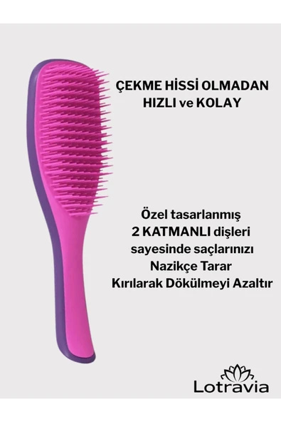 Islak Saç Açıcı Tarak Mor&Lila - 1