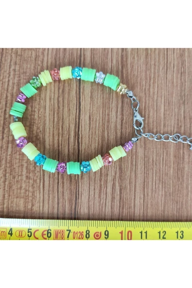 AtaRoots Renkli Heishi ve Çiçek Boncuklu Yaz Bilekliği - 580 - Resim 2