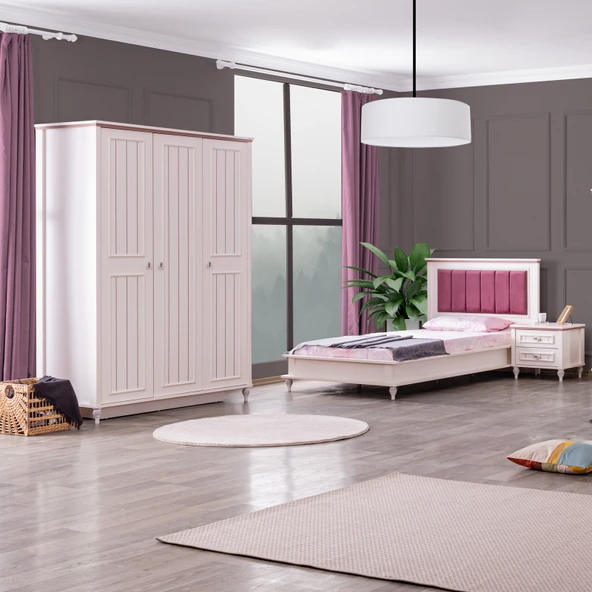 Ezgi Genç Odası - 3 Kapılı Dolap, Karyola, Komodin ürün görseli