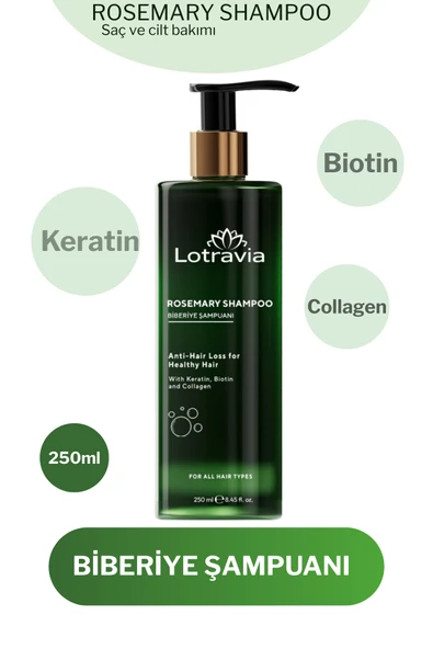 Biberiye Şampuanı | Saç Dökülmesine Karşı | Biotin, Keratin ve Kolajen İçerikli 250 ml - 1