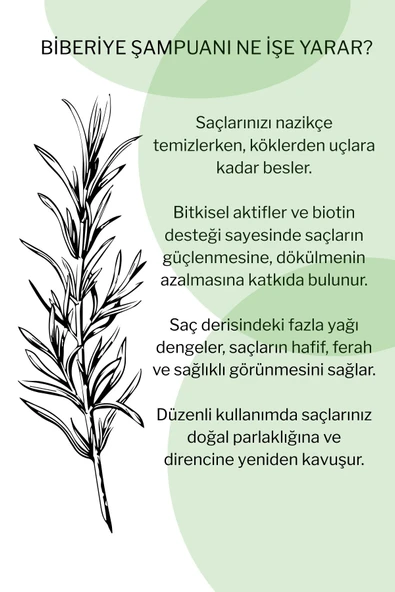 Biberiye Şampuanı | Saç Dökülmesine Karşı | Biotin, Keratin ve Kolajen İçerikli 250 ml - 4