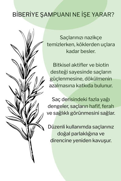 Biberiye Şampuanı | Saç Dökülmesine Karşı | Biotin, Keratin ve Kolajen İçerikli 250 ml - 4