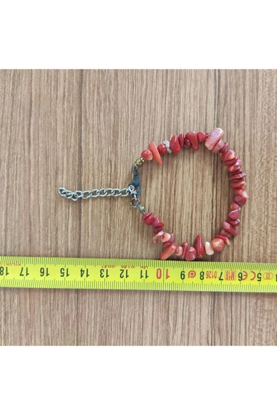 AtaRoots Kırmızı Mercan Doğal Taş Bileklik 12586 - 4