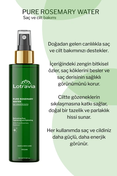 3’lü Biberiye Saç Bakım Seti – Biberiye Yağı Biotinli Biberiye Şampuan Biberiye Tonik – - 3