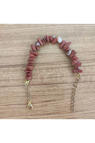 AtaRoots Jasper (Kırmızı Jasper) Bileklik, Kırık Taş Grubu, 22-25 cm - 571 - 3