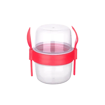 2 Adet Kaşıklı Müsli Kabı 800 ml - Resim 2