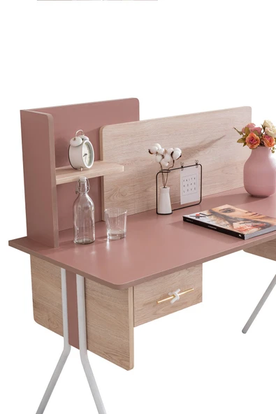 Rosetta Genç Odası - 3 Kapılı Dolap, Karyola, Komodin, Masa, Şifonyer - Resim 3