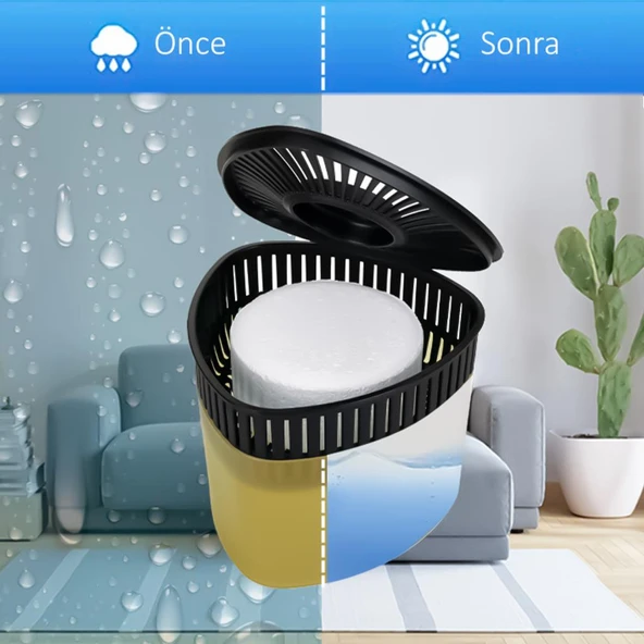 Sarı, Limon Kokulu Üçgen Nem Alıcı Aparat - Koku ve Rutubet Giderici 500Gr - Resim 8