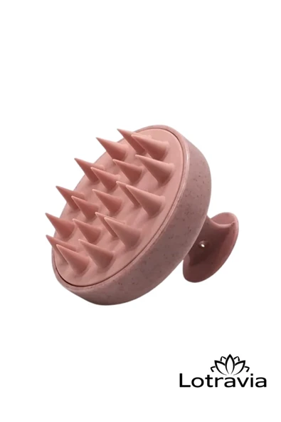 Yumuşak Silikon Saç Yıkama Fırçası / Saç Masaj Şampuan Duş Fırçası (PEMBE) - 2