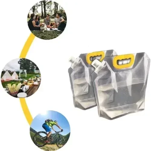 3 Adet Dayanıklı Plastik İçecek Çantası 1 Litre - 1
