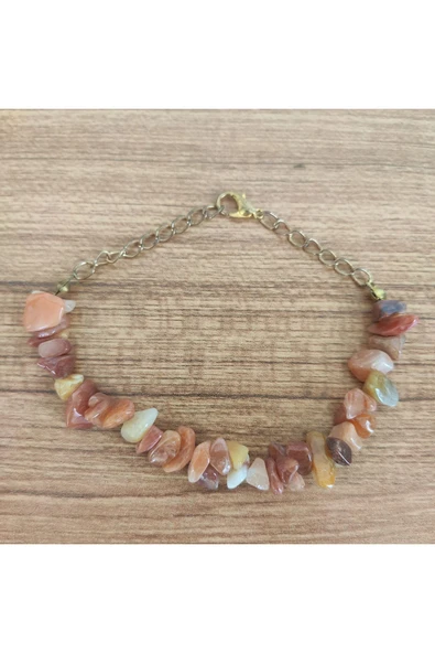 AtaRoots Doğal Akik (Carnelian) Taşı Bileklik, Kırık Taş Grubu, 572 - 1