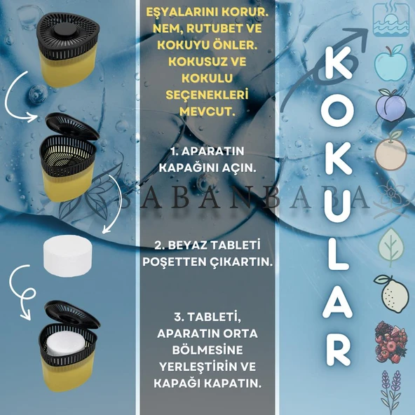 Sarı, Limon Kokulu Üçgen Nem Alıcı Aparat - Koku ve Rutubet Giderici 500Gr - Resim 3